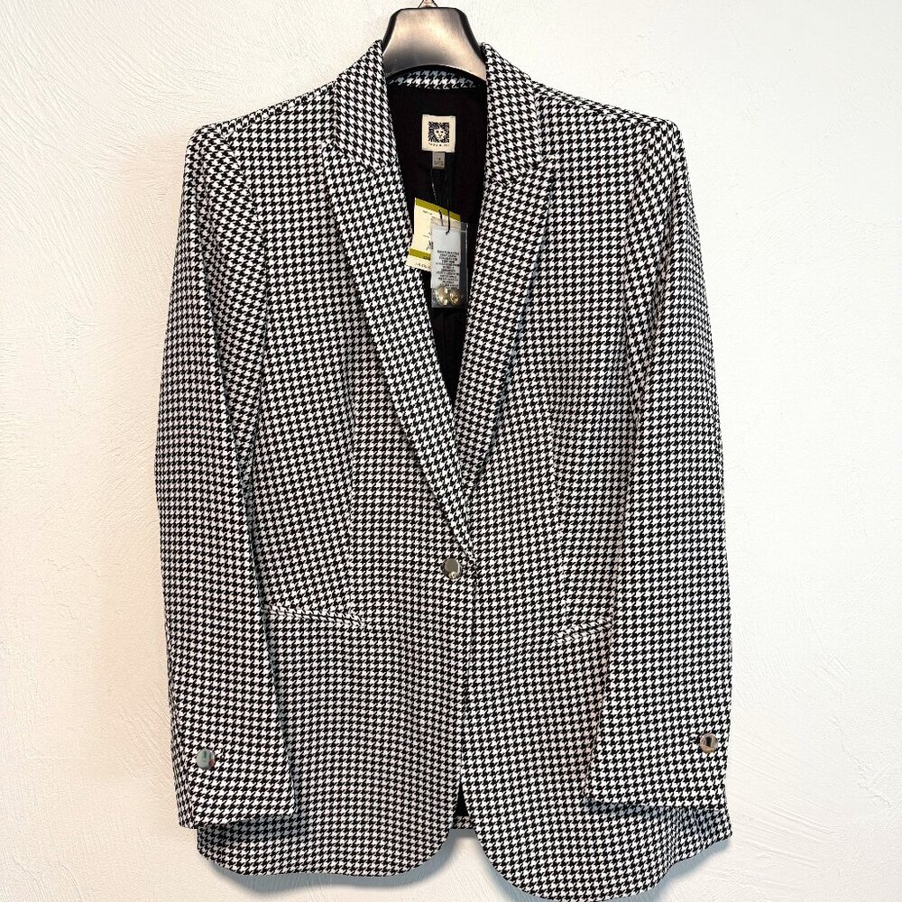 Anne Klein Houndstooth Lined Blazer Women's ** NWT **